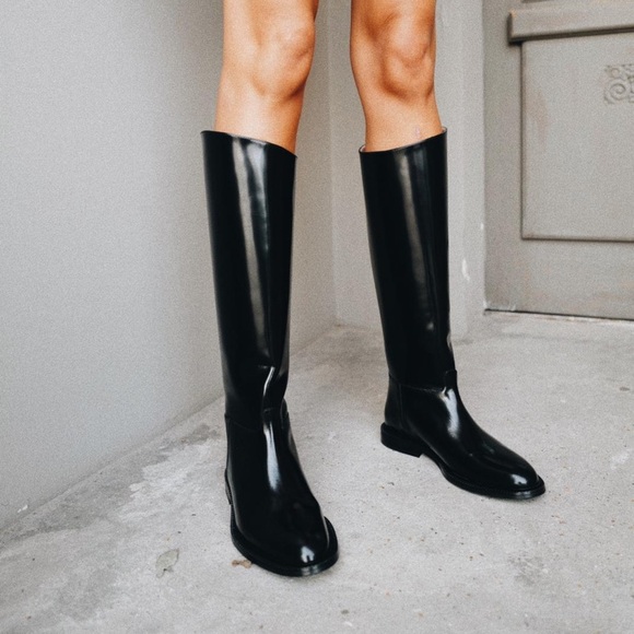 Inch2 Riding Knee Boots - Black Italian Leather - EUC - Size 36 - Picture 3 of 14